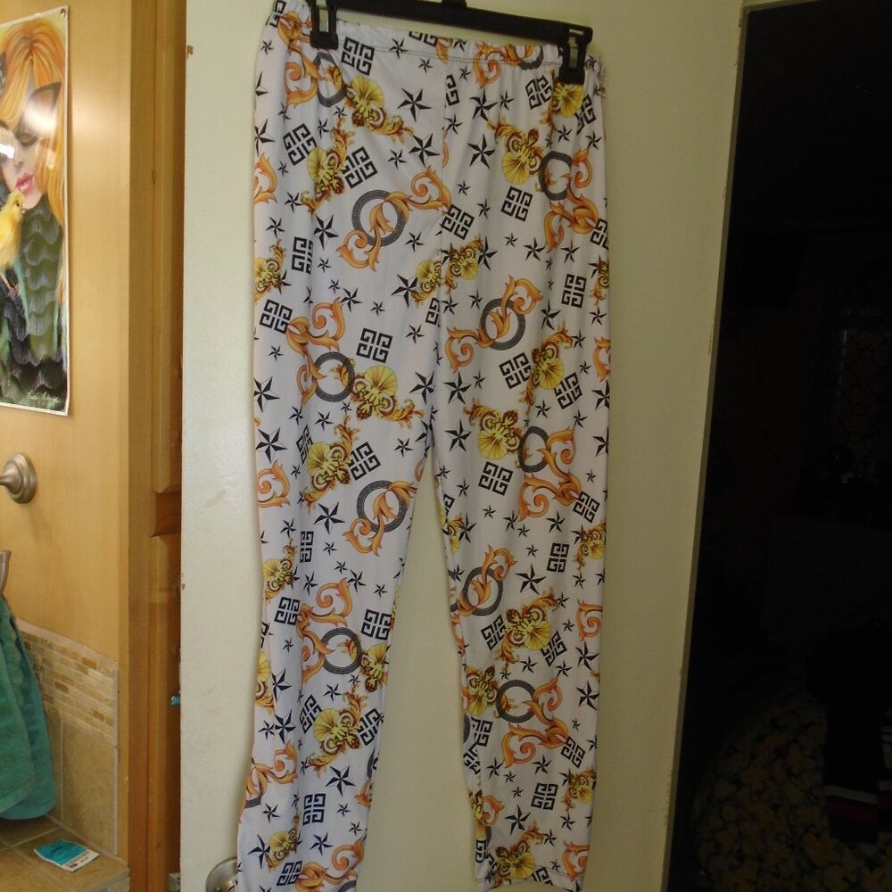 NEW LUXURY DESIGNER LIKE LEGGINGS LOUNGE CASUAL PANTS WOMENS SIZE M/L